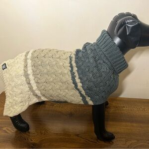 Two-Tone Cable Knit Dog Sweater